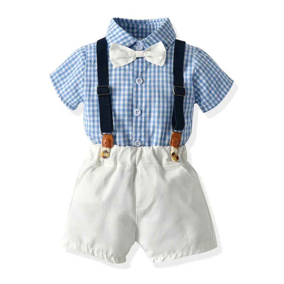 XBASW Baby Kids Boys Girls Twins Matching Outfits Toddler Girls Sleeveless Stripe Dress Boys Floral Bowtie Shirts Tops   Suspender Shorts Summer Set 6M-6T