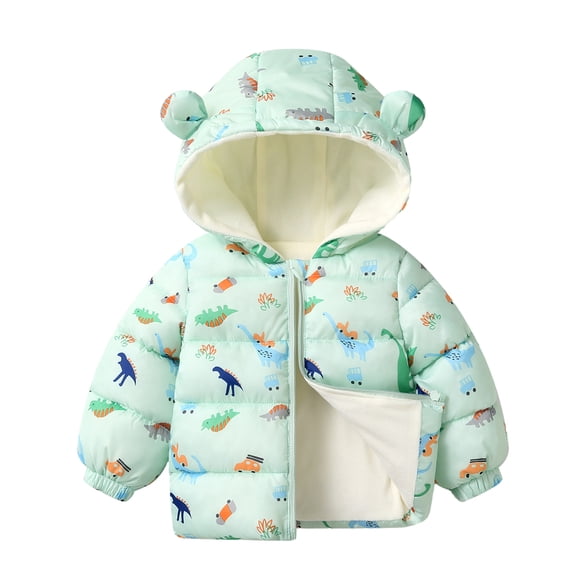 XBASW Baby Kids Boys Girls Winter Fleece Coats Ears Hooded Light Puffer Jacket Cartoon down Cotton Outwear for 1~7 Years