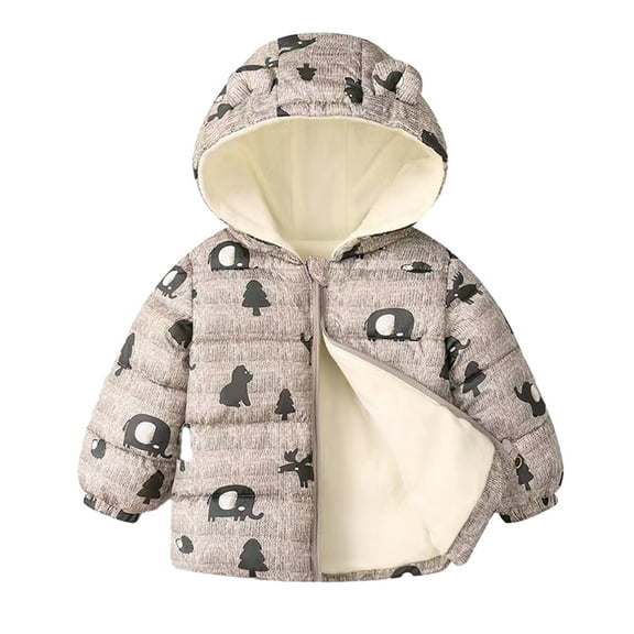 XBASW Baby Kids Boys Girls Winter Fleece Coats Ears Hooded Light Puffer Jacket Cartoon down Cotton Outwear for 1~7 Years