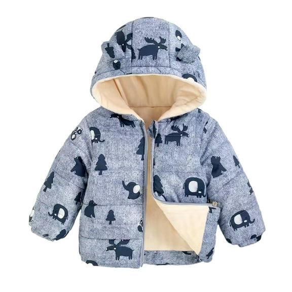 XBASW Baby Kids Boys Girls Winter Fleece Coats Ears Hooded Light Puffer Jacket Cartoon down Cotton Outwear for 1~7 Years