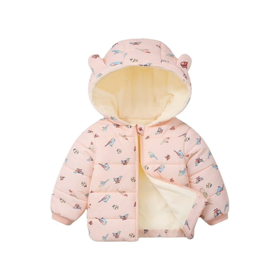 XBASW Baby Kids Boys Girls Winter Fleece Coats Ears Hooded Light Puffer Jacket Cartoon down Cotton Outwear for 1~7 Years