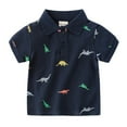 thumbnail image 1 of XBASW Baby Kids Boys Summer Lapel T-Shirts Dinosaur Print Tees Cotton Short Sleeve Tops Size 1-7T, 1 of 6