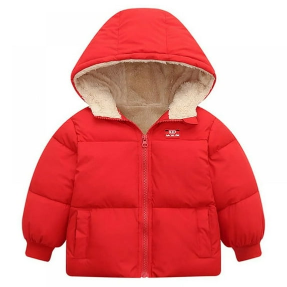 XBASW Baby Kids Fleece Hooded Jacket Winter down Cotton Coat 1-6 Years Thick Warm Snowsuit Outerwear for Boys Girls