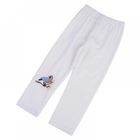 XBASW Baby Kids Girls Embroidered Leggings Cotton Strecthy Trousers for Spring Fall Toddler Bottoms Pants 1-6 Years