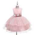 thumbnail image 1 of XBASW Baby Kids Girls Pageant Dress Mesh Tutu Princess Dress Toddler Flower Girl Wedding Birthday Party Gown for 2-10 Years, 1 of 9