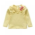 thumbnail image 1 of XBASW Baby Kids Girls T-Shirt Long Sleeves Tees Toddler Solid Color Doll Collar Bottom Tops for Spring Autumn 0-7 Years, 1 of 8