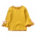 thumbnail image 1 of XBASW Baby Kids Girls T-Shirt Long Sleeves Tees Toddler Spring Fall Ruffle Blouse Tops for Little/Big Girl 3-8 Years, 1 of 7