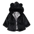 thumbnail image 1 of XBASW Baby Kids Girls Winter Warm Coat Toddler Faux Fur Wool Jacket with Ear Hood 1-8T, 1 of 9