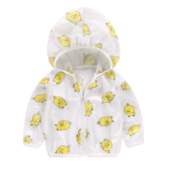 XBASW Baby Kids Sun Protection Jacket for Boys Girls Hooded Print Sun Shirt Mesh Toddler Sunsuits 1-8T