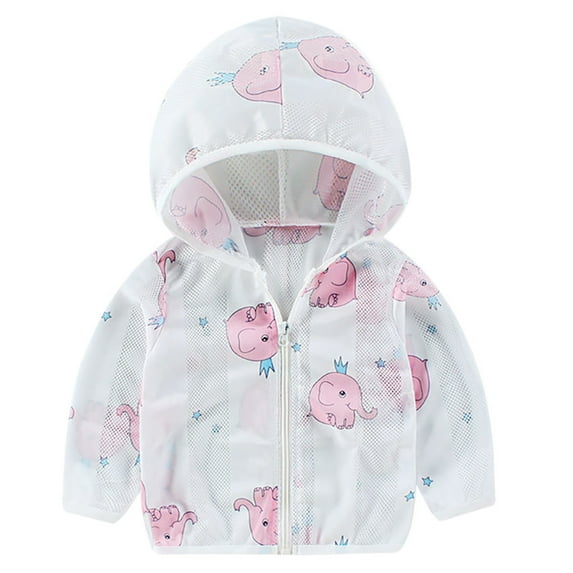 XBASW Baby Kids Sun Protection Jacket for Boys Girls Hooded Print Sun Shirt Mesh Toddler Sunsuits 1-8T