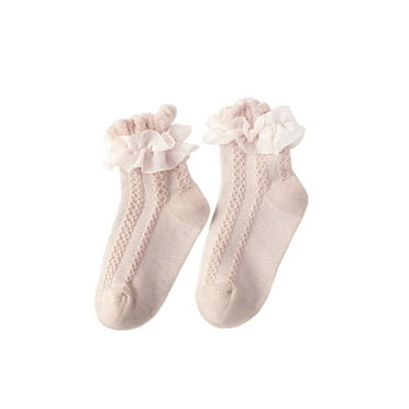 XBASW Baby Kids Toddler Lace Socks for Girls Cotton Princess Socks Spring Summer Short Socks for Girls 1-8 Years