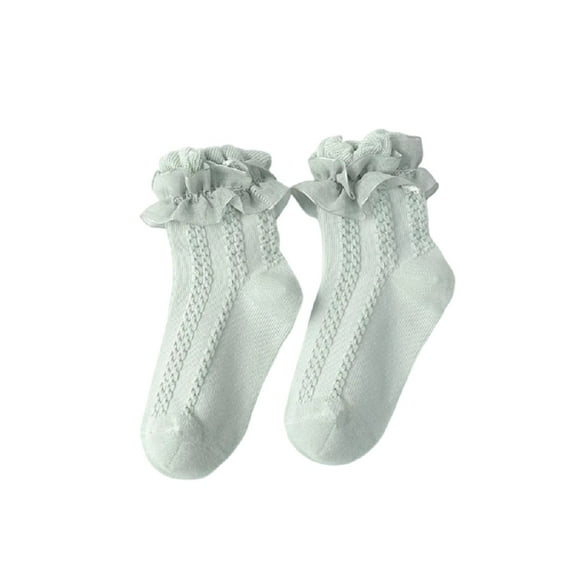 XBASW Baby Kids Toddler Lace Socks for Girls Cotton Princess Socks Spring Summer Short Socks for Girls 1-8 Years