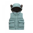 thumbnail image 1 of XBASW Baby Kids Winter Warm Vest Puffer Zip up Sleeveless Jackets Toddler Soft Hooded Waistcoat Coat for Boys Girls 1-6 Years, 1 of 9