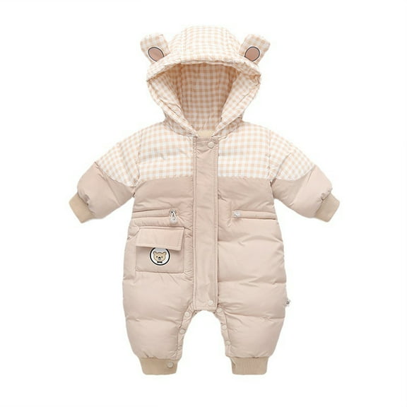 XBASW Baby Newborn Boys Girls Snowsuit Winter Jumpsuit Coats Cartoon Bodysuits Thick Romper for 3-24 Months