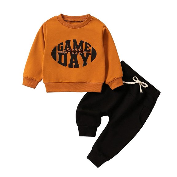 XBASW Baby Newborn Boys Girls Tracksuit 2 Pieces Set Letter Print Long Sleeve Sweatshirt   Sweatpants Spring Fall Sweatsuit Outfit 0-3T