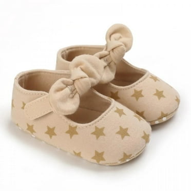 XBASW Baby Newborn Girls Princess Soft Sole Bowknot Cloth Shoes Non-slip Sneaker for 0-18 Months