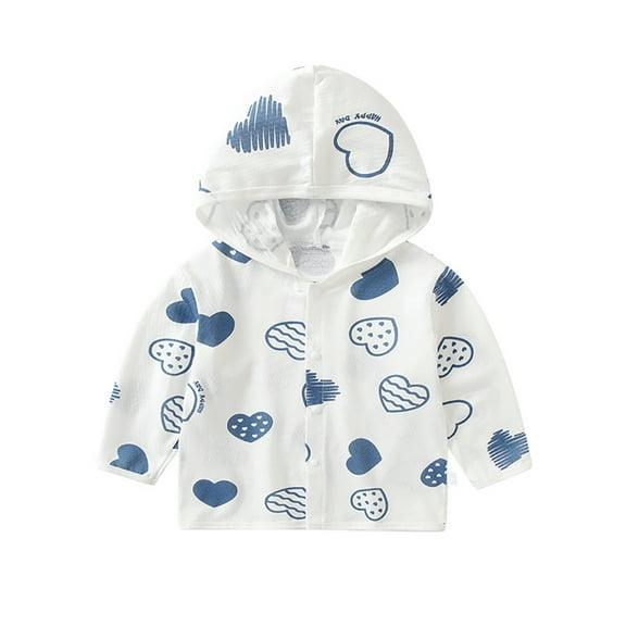 XBASW Baby Newborn Hooded Mesh Sun Protection Jacket for Boys Girls Print Toddler Sun Shirt Breathable Cotton Rash Guard 3-36M