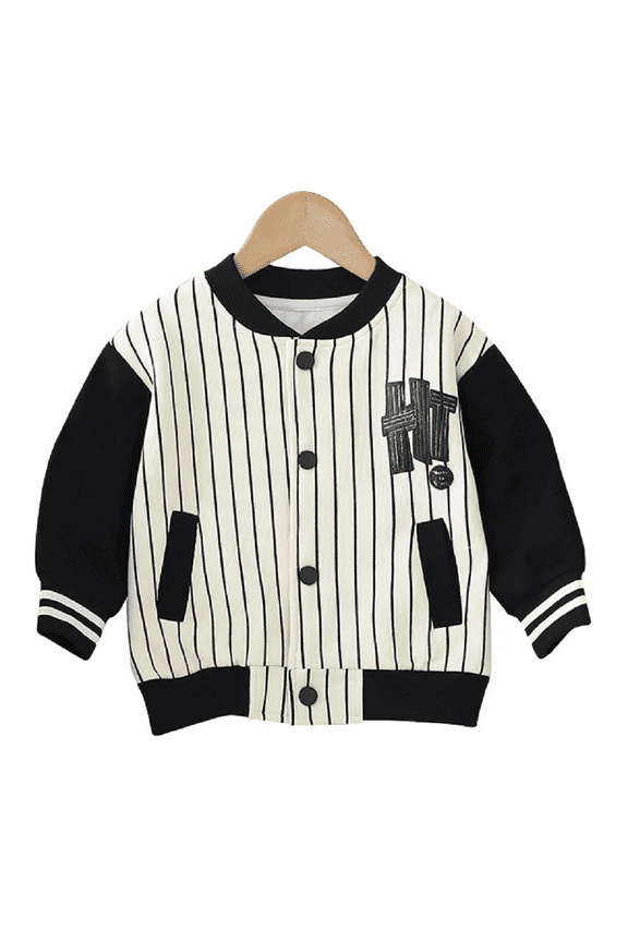 Baby Toddler Baseball Jacket for Boys Varsity Letterman Coat Spring 1-6 Years Boys Fall Light Bomber Outerwear for Kids