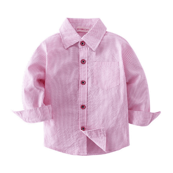 XBASW Baby Toddler Boys Dress Shirt Long Sleeve Blouses Tops Solid Color Shirt Spring Fall Gentleman Tops for Boys 1-5T