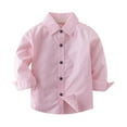 thumbnail image 1 of XBASW Baby Toddler Boys Dress Shirt Long Sleeve Blouses Tops Solid Color Shirt Spring Fall Gentleman Tops for Boys 1-5T, 1 of 8