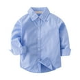 thumbnail image 1 of XBASW Baby Toddler Boys Dress Shirt Long Sleeve Blouses Tops Solid Color Shirt Spring Fall Gentleman Tops for Boys 1-5T, 1 of 9