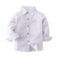 thumbnail image 1 of XBASW Baby Toddler Boys Dress Shirt Long Sleeve Blouses Tops Solid Color Shirt Spring Fall Gentleman Tops for Boys 1-5T, 1 of 9