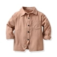 thumbnail image 1 of XBASW Baby Toddler Boys Long Sleeve Shirt Solid Color Blouses Tops Spring Fall Cotton Dress Shirt for Boys 1-5T, 1 of 7