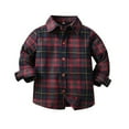 thumbnail image 1 of XBASW Baby Toddler Boys Plaid Shirt Long Sleeve Dress Shirt Kids Spring Fall Buttons up Blouses Tops for Boys 18M-7T, 1 of 9