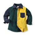 thumbnail image 1 of XBASW Baby Toddler Boyscorduroy Shirt Jacket Long Sleeve Blouses Tops Color Blocking Fall Winter Dress Shirt for 1-5, 1 of 6