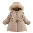 thumbnail image 1 of XBASW Baby Toddler Fleece Jackets Winter Hooded Coat for Girls Thick Outerwear 1-5Y, 1 of 11