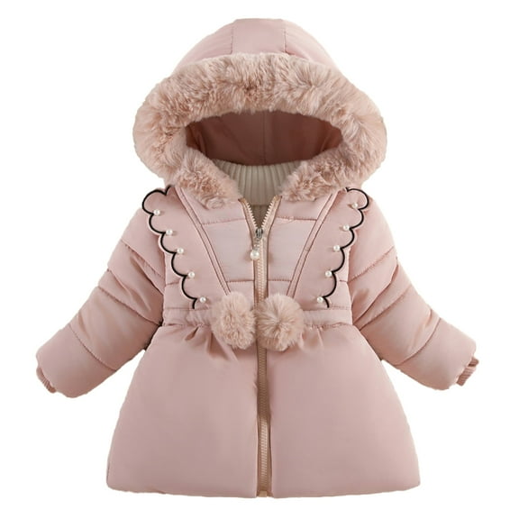 XBASW Baby Toddler Fleece Jackets Winter Hooded Coat for Girls Thick Outerwear 1-5Y