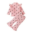 thumbnail image 1 of XBASW Baby Toddler Girls Flared Pants 2PCS Outfits Newborn Heart Print Turtleneck Top and Flare Leggings Spring Autumn Set 3M-24M, 1 of 9