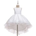 thumbnail image 1 of XBASW Baby Toddler Girls Sleeveless Lace Dress Tulle Trailing Princess Dresses Kids Girls Birthday Party Prom Ball Gown Dress 3-14T, 1 of 9
