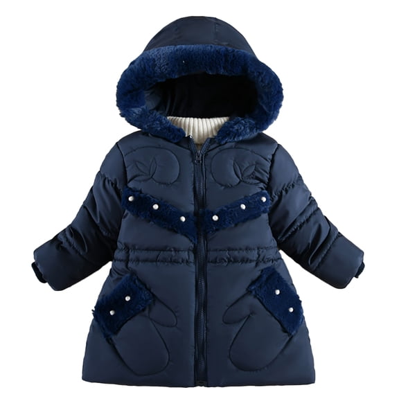 XBASW Baby Toddler Girls Winter Coats Hooded Thick Jacket Warm Cotton Jackets Outerwear for Girls 1-5Y