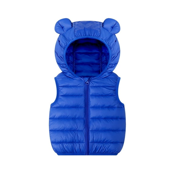 XBASW Baby Toddler Hooded Vest for Boys Girls Winter Puffer Cotton Waistcoat Zipper up Sleeveless Jacket Size 1-6Y