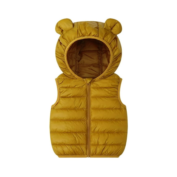 XBASW Baby Toddler Hooded Vest for Boys Girls Winter Puffer Cotton Waistcoat Zipper up Sleeveless Jacket Size 1-6Y