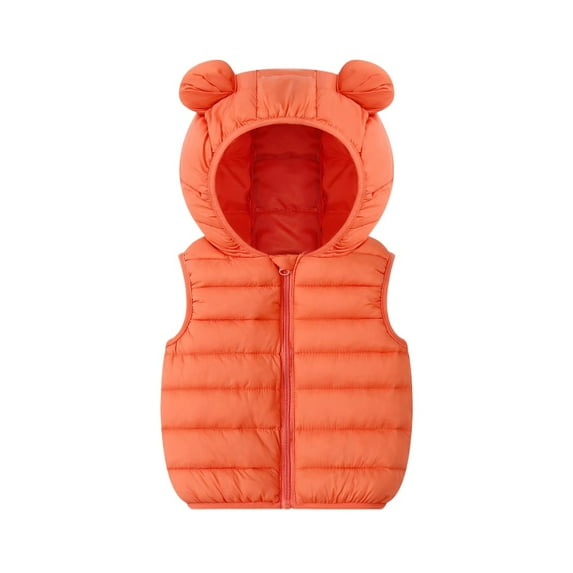 XBASW Baby Toddler Hooded Vest for Boys Girls Winter Puffer Cotton Waistcoat Zipper up Sleeveless Jacket Size 1-6Y