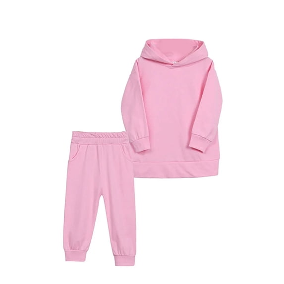 XBASW Baby Toddler Kids Girls Boys 2 Piece Tracksuit Sets Thick Hooded Sweatshirt and Jogger Sweatpants Fall Winter Sweatsuit Outfit 1-7 Years