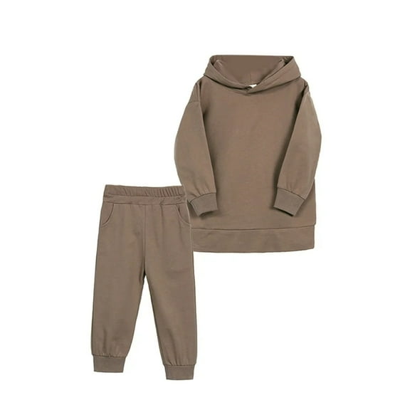 XBASW Baby Toddler Kids Girls Boys 2 Piece Tracksuit Sets Thick Hooded Sweatshirt and Jogger Sweatpants Fall Winter Sweatsuit Outfit 1-7 Years