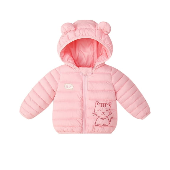 XBASW Baby Toddler Puffer Jacket with Hood Cute Cartoon Cotton Coats Winter Warm Outerwear Thick Snowsuit for Boys Girls 6M -5Y