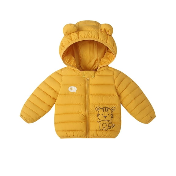 XBASW Baby Toddler Puffer Jacket with Hood Cute Cartoon Cotton Coats Winter Warm Outerwear Thick Snowsuit for Boys Girls 6M -5Y