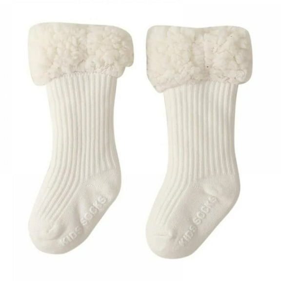 XBASW Baby Toddler Warm Socks Autumn Winter Warm Non-slip Socks Fleece Compression Socks for Boys Girls 0-36 Months