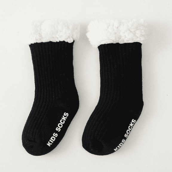XBASW Baby Toddler Warm Socks Autumn Winter Warm Non-slip Socks Fleece Compression Socks for Boys Girls 0-36 Months