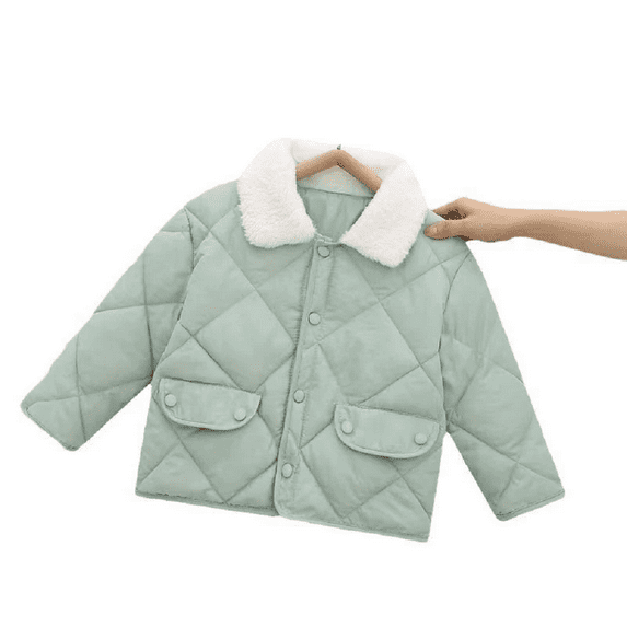 XBASW Baby Toddler down Cotton Jacket for Boys Girls Fleece Turn-Down Collar Coat Winter Warm Outwear Thick Snowsuit for Kids Size 1-7Y