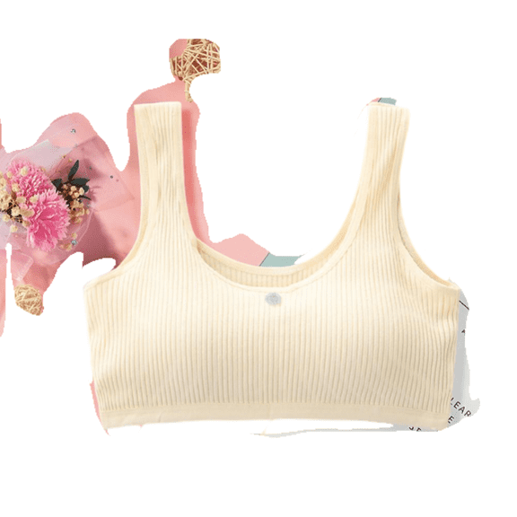 XBASW Big Girls' Sports Underwear Bra with Breathable Pads Teens Girls Cotton Training Bras Halter Tank