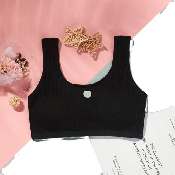 XBASW Big Girls' Sports Underwear Bra with Breathable Pads Teens Girls Cotton Training Bras Halter Tank