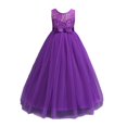 thumbnail image 1 of XBASW Big Kids Girls Lace Long Princess Dresses Toddler Formal Wedding Party Pageant Ball Gowns First Communion Puffy Tulle Dress for 3-14 Years, 1 of 8