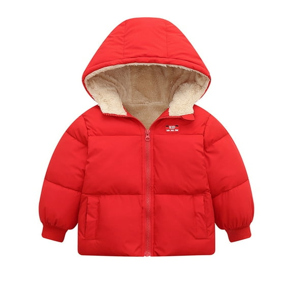 XBASW Boys Girls Winter Fleece Coats for Toddler Kids Hooded down Cotton Jacket for 2-7 Years Puffer Warm Outerwear