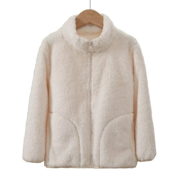 XBASW Boys Girls Winter Fleece Jacket Full-Zip Coats Warm Padded Thick Outwear for Youth Kids 5-15 Years