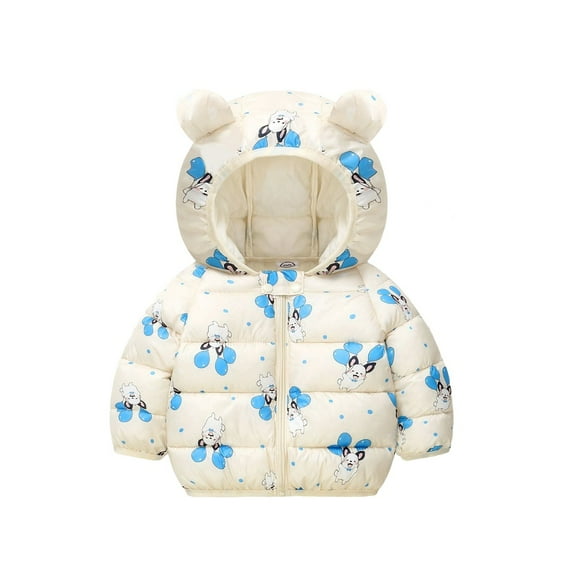 XBASW Boys Girls Winter down Cotton Coats for Kids Baby Cartoon Puffer Jacket Bear Hoods Toddler Light Outerwear 9M- 5Y